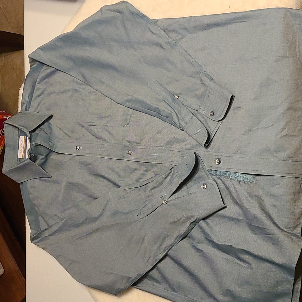 Gold Label Gray Men's Dress Button Down Shirt Size 16.5"